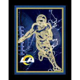 Fan Creations - Los Angeles Rams 12'' x 16'' Framed Neon Player Print - Black