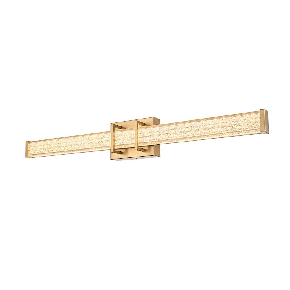 Alt View 1. Living District - Ivaan 31 Inch Led Wall Sconce In Satin Gold - Satin Gold.