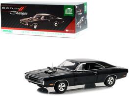 1970 Dodge Charger with Blown Engine "Artisan Collection" Series 1/18 Diecast Model Car by Greenlight - Black