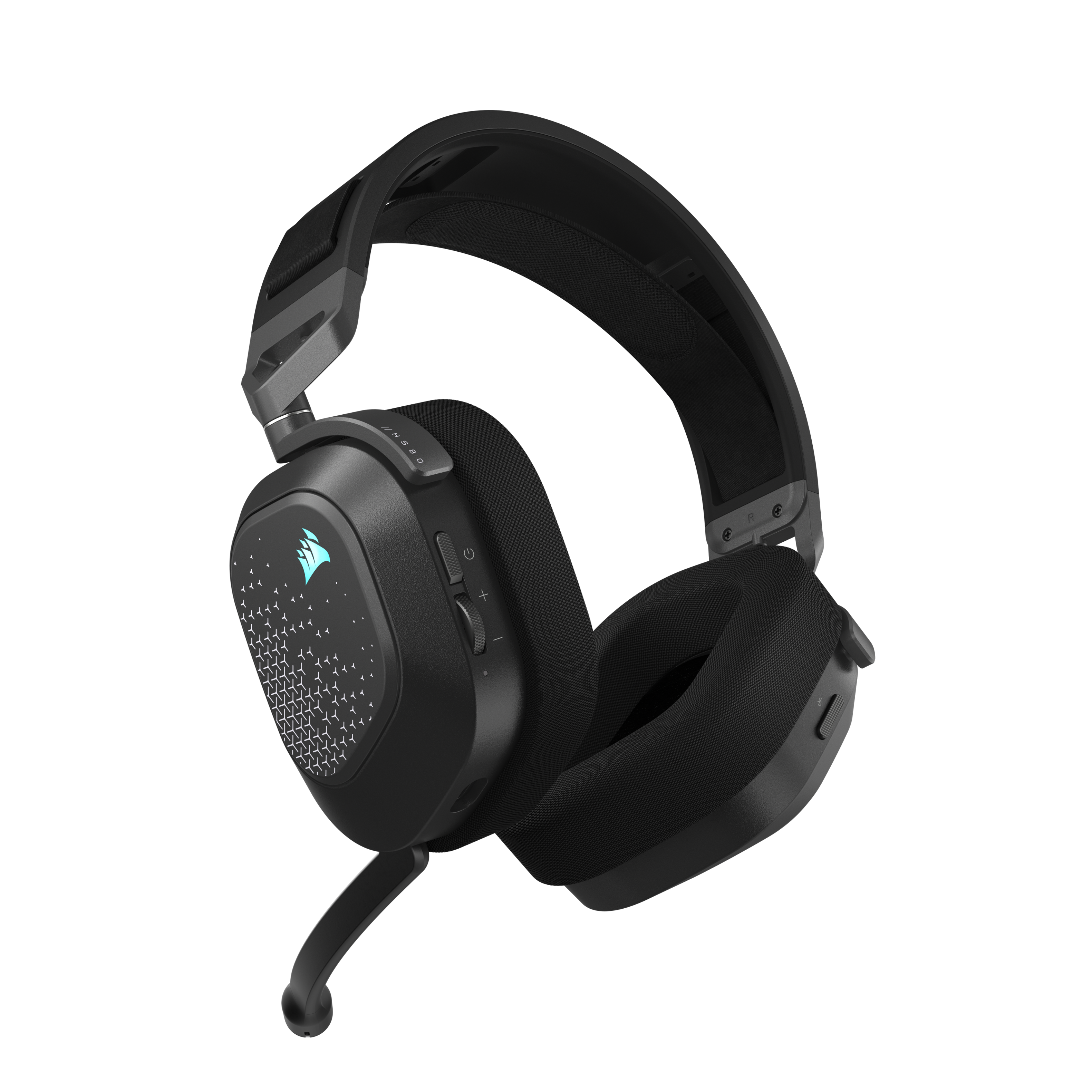 Alt View 8. CORSAIR - HS80 v2 Max Wireless Gaming Headset with 2.4GHz + Bluetooth Simultaneous for PC, PS5, PS4, Switch, Mobile - Steel Gray.