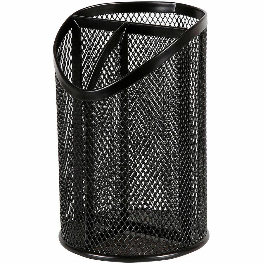 Angle. Lorell - Lorell Mesh Desktop Organizer 6.10" x 4.10" x 4.10" Length Desktop Durable Snag Proof Black Metal - Black.