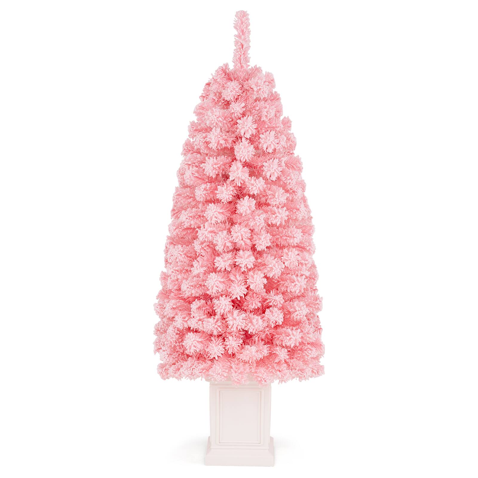 Alt View 9. Costway - Costway 1 PCS 4 FT Artificial Xmas Tree with 224/308 Full Branch Tips, 100/130 Warm White LED Lights - Pink.