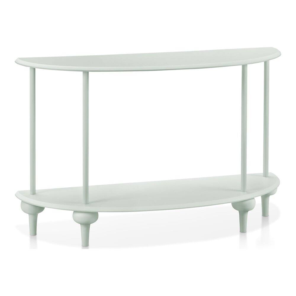 Front. Furniture of America - Soela Half Moon Composite Console Table with Shelf - Green.