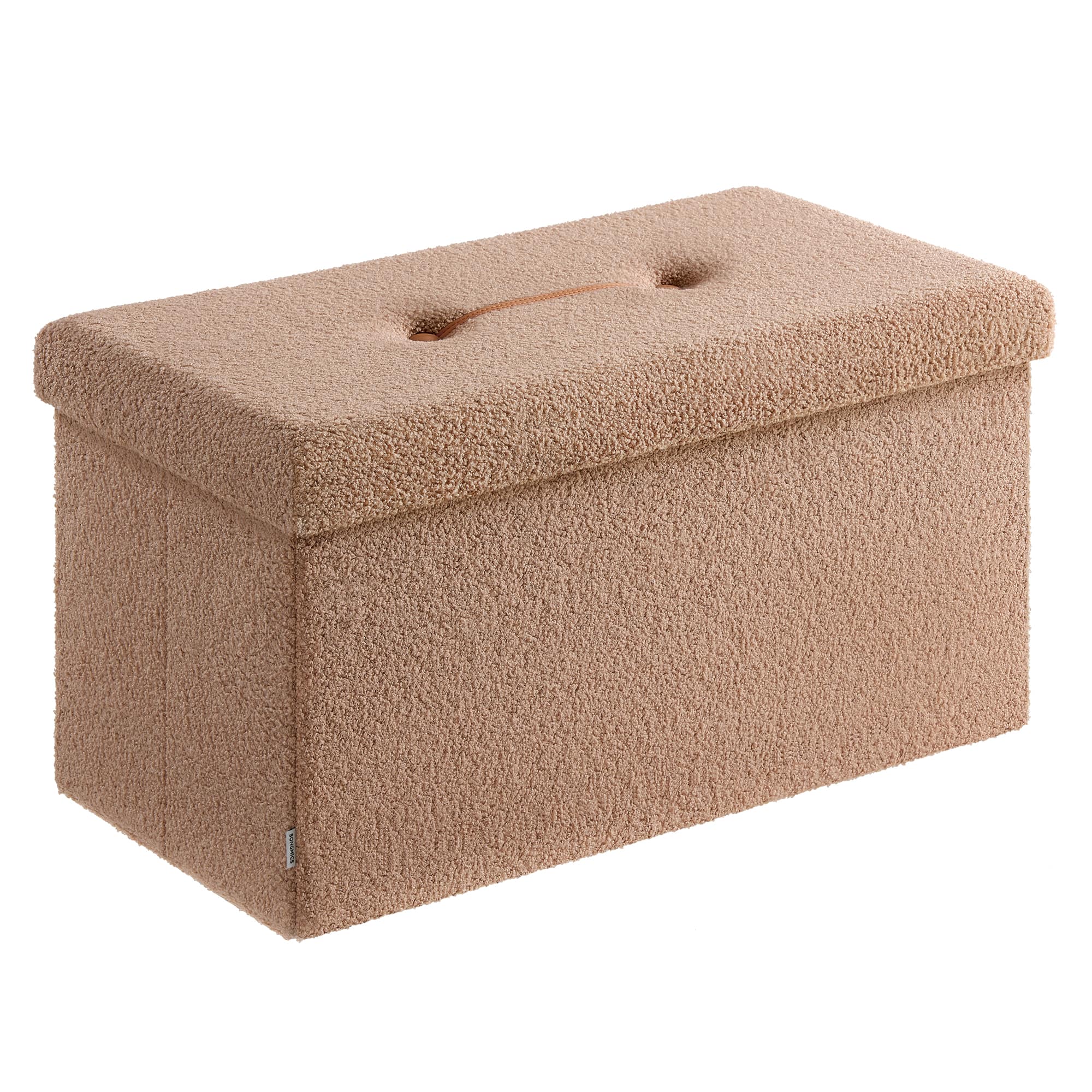 Songmics Home - Storage Ottoman Bench, Storage Chest, End of Bed Bench, Load up to 660 lb, for Living Room, Bedroom, Entryway - Camel Brown