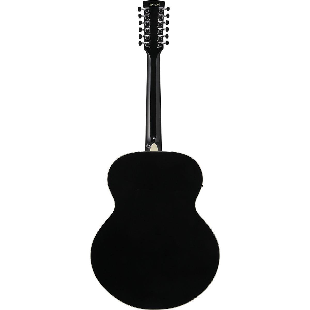 Alt View 1. Ibanez - Ibanez Artwood Series AJ7012M1E 12-String Acoustic Electric Guitar, Black.