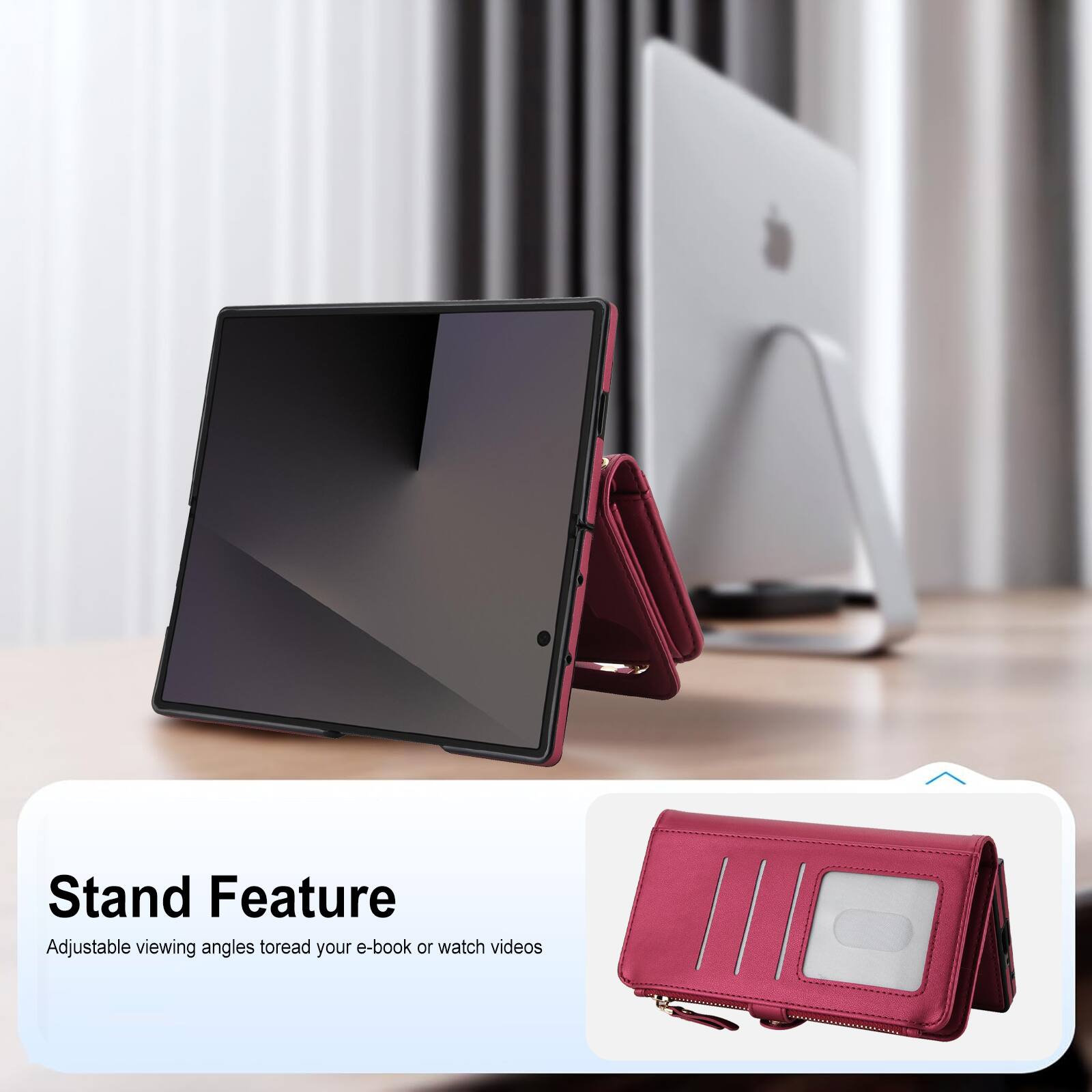 Stand Feature  
Adjustable viewing angles to read your e-book or watch videos
