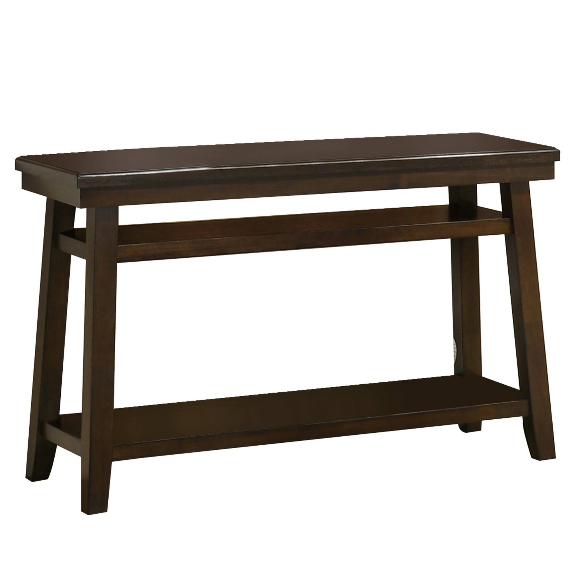 Front. Manhattan Lane - Wooden Console Table with One Open Shelf - Brown.