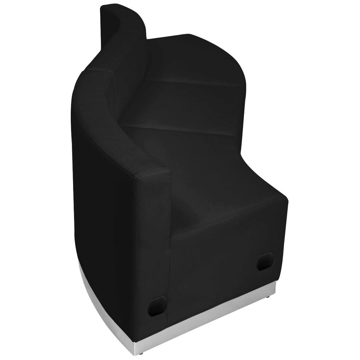 Alt View 4. Emma + Oliver - Faux Leather Modular Reception Seating Configuration, 3 Pieces - Black.