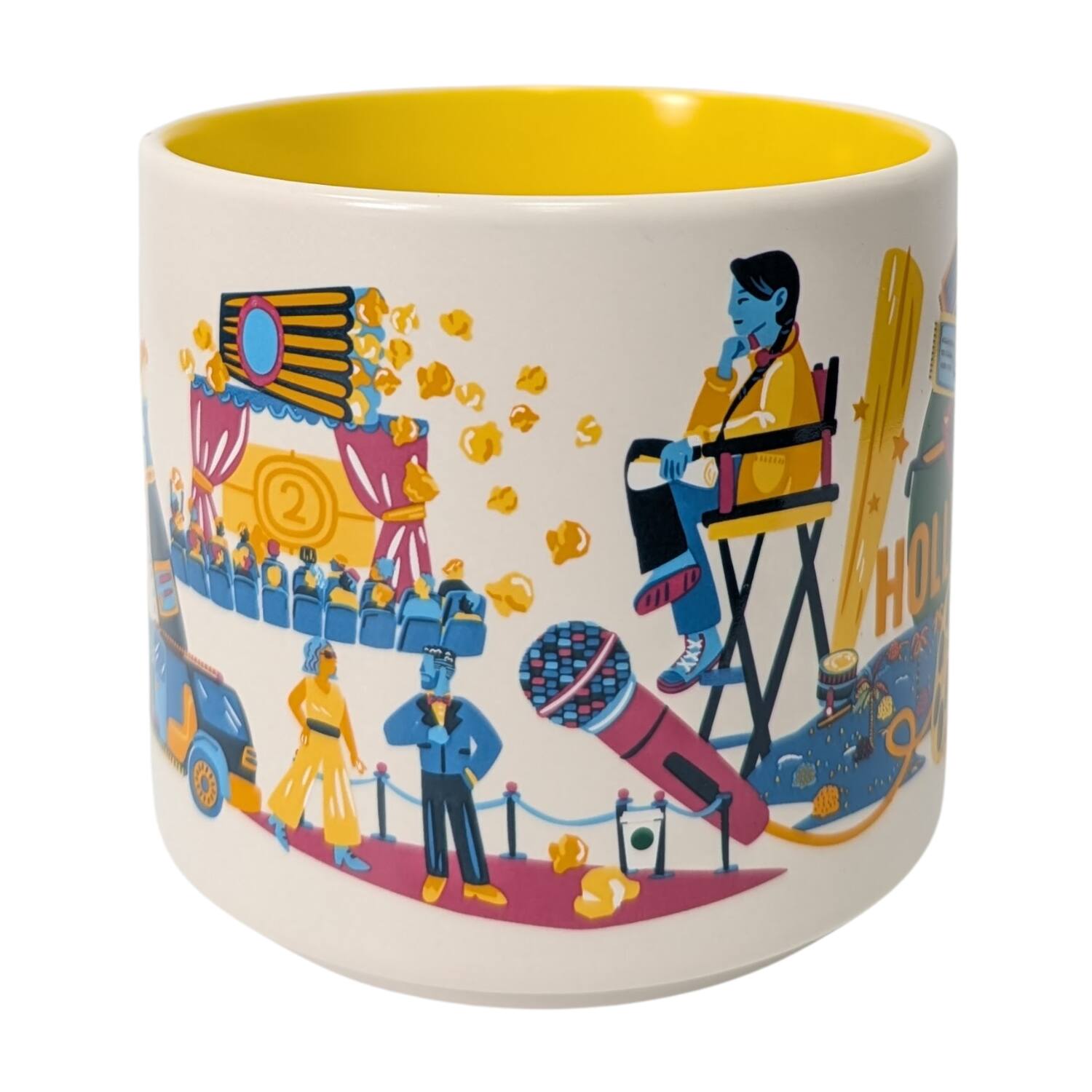 Angle. Starbucks - Starbucks Discovery Series Hollywood Ceramic Mug, 14 Oz - Yellow.