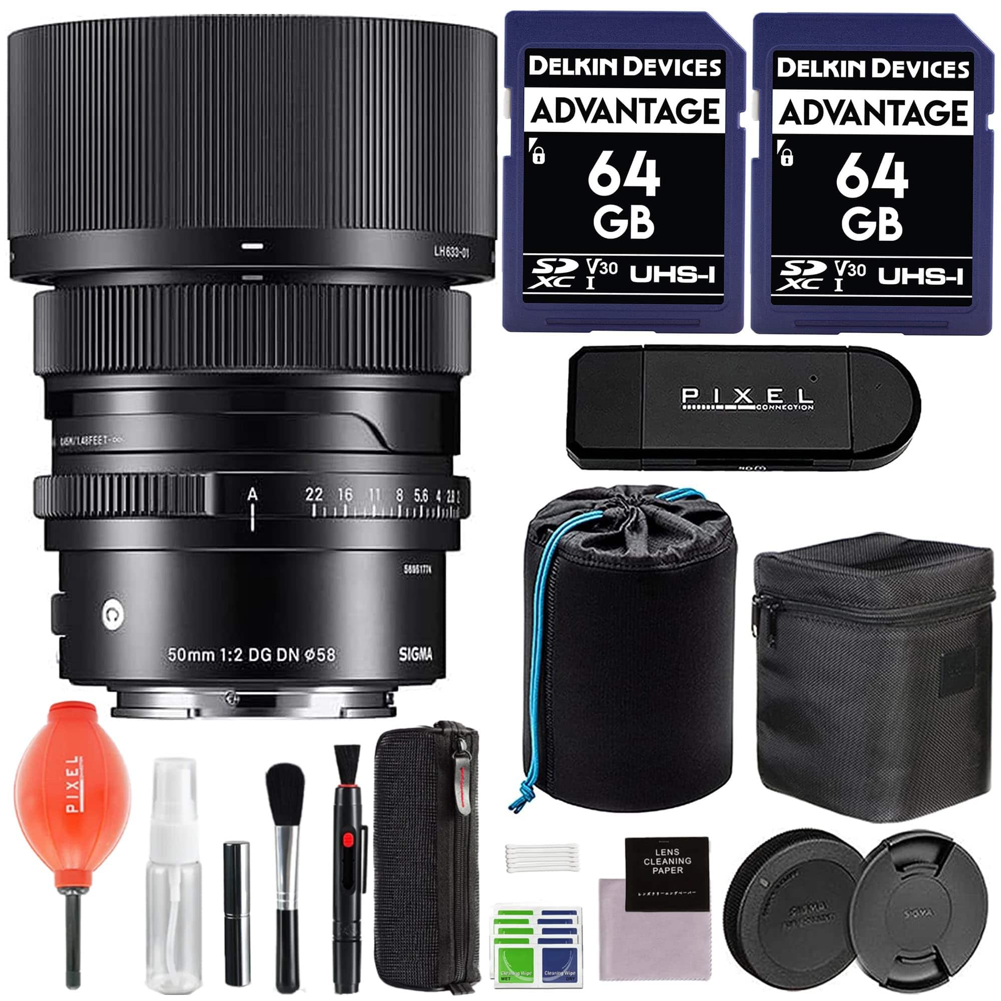 50mm f/2 DG DN Contemporary Lens for Sony E Mount w/ Advanced Accessory Bundle | 314965 | Sigma 50mm f/2 dg dn - Black