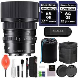 50mm f/2 DG DN Contemporary Lens for Sony E Mount w/ Advanced Accessory Bundle | 314965 | Sigma 50mm f/2 dg dn - Black