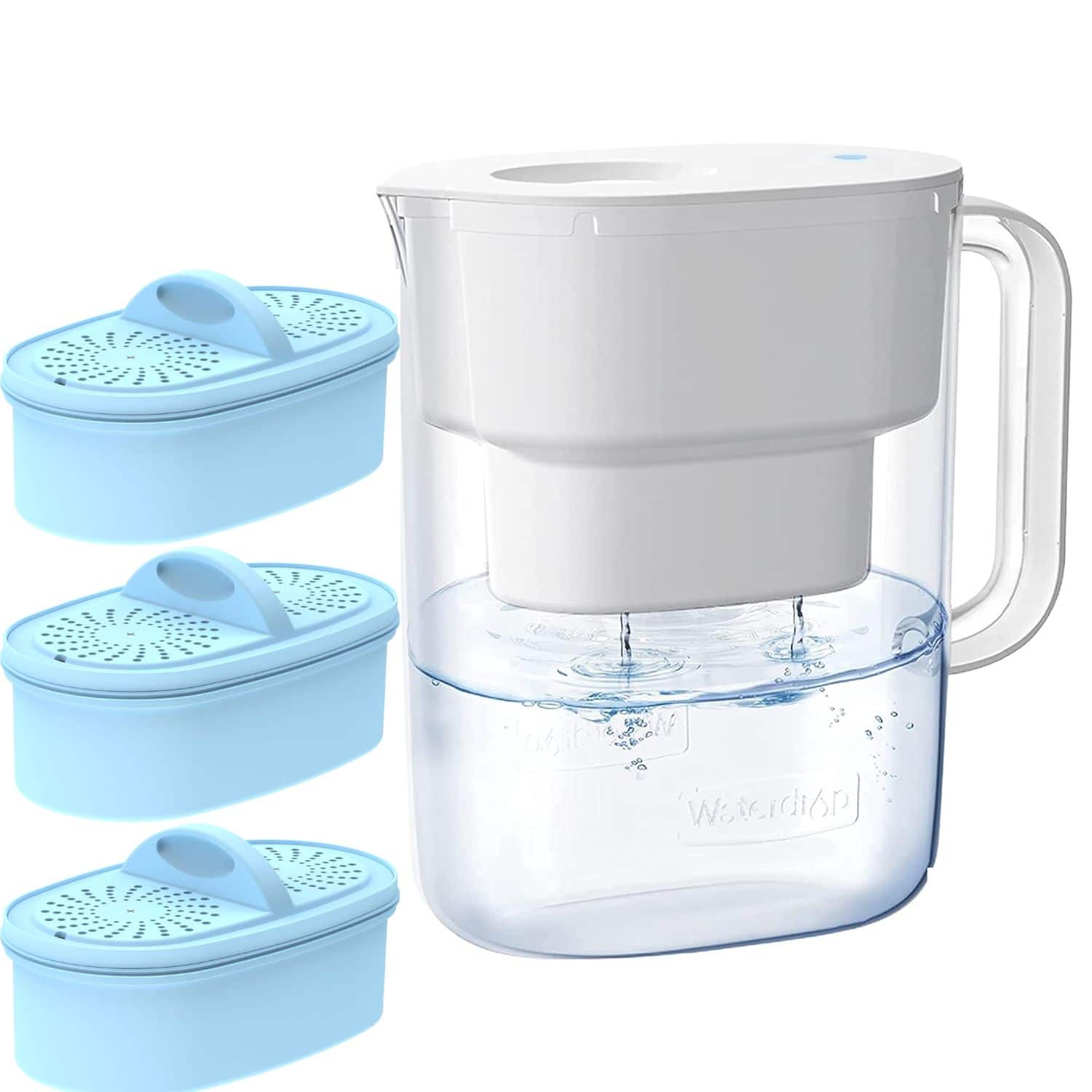 Waterdrop - WD-PT-07W Water Filter Pitcher Extra PF-AL-3 Alkaline Filters - White