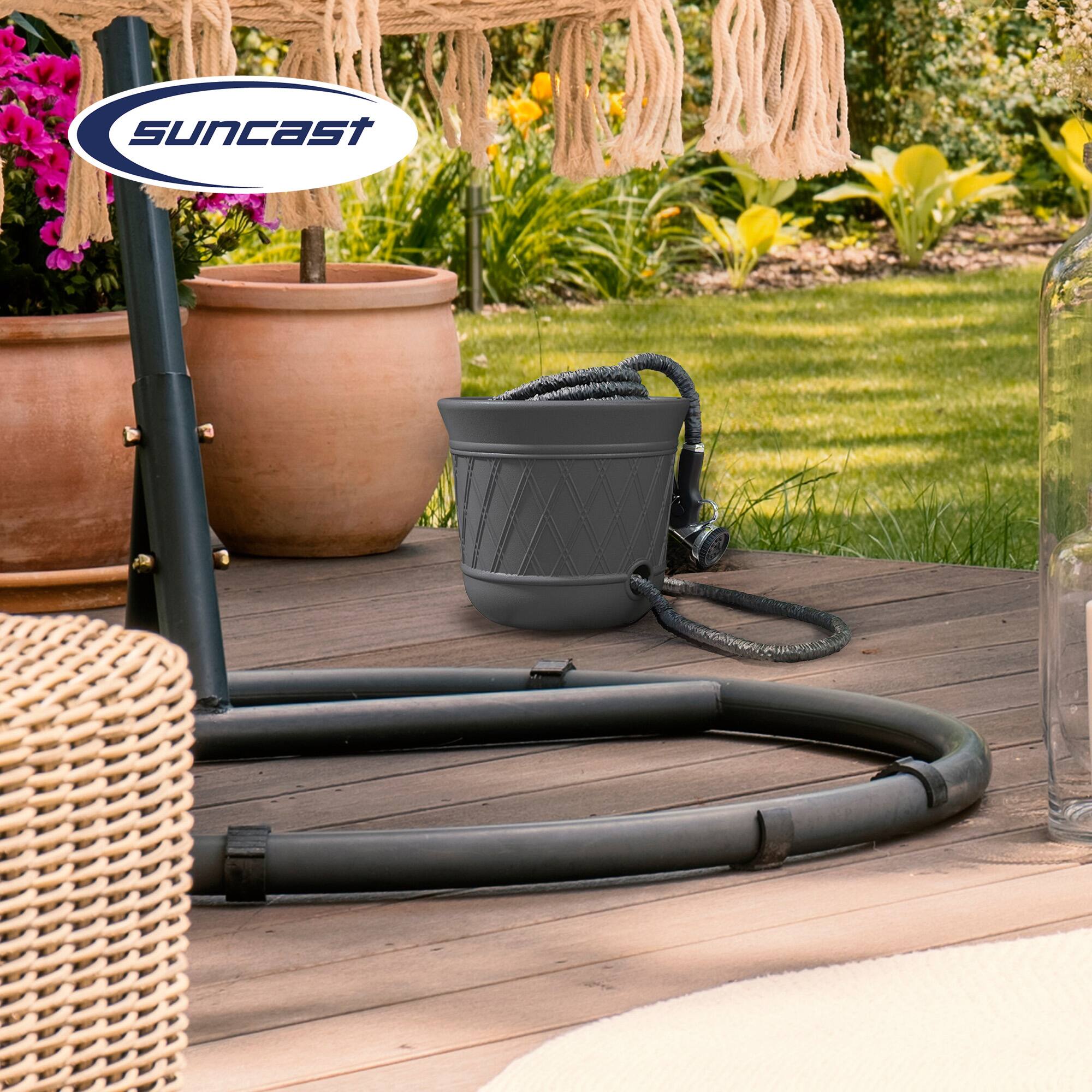 Alt View 4. Suncast - Suncast 14 x 12 Inch Decorative Hideaway Garden Hose Storage Pot, Gray (2 Pack).
