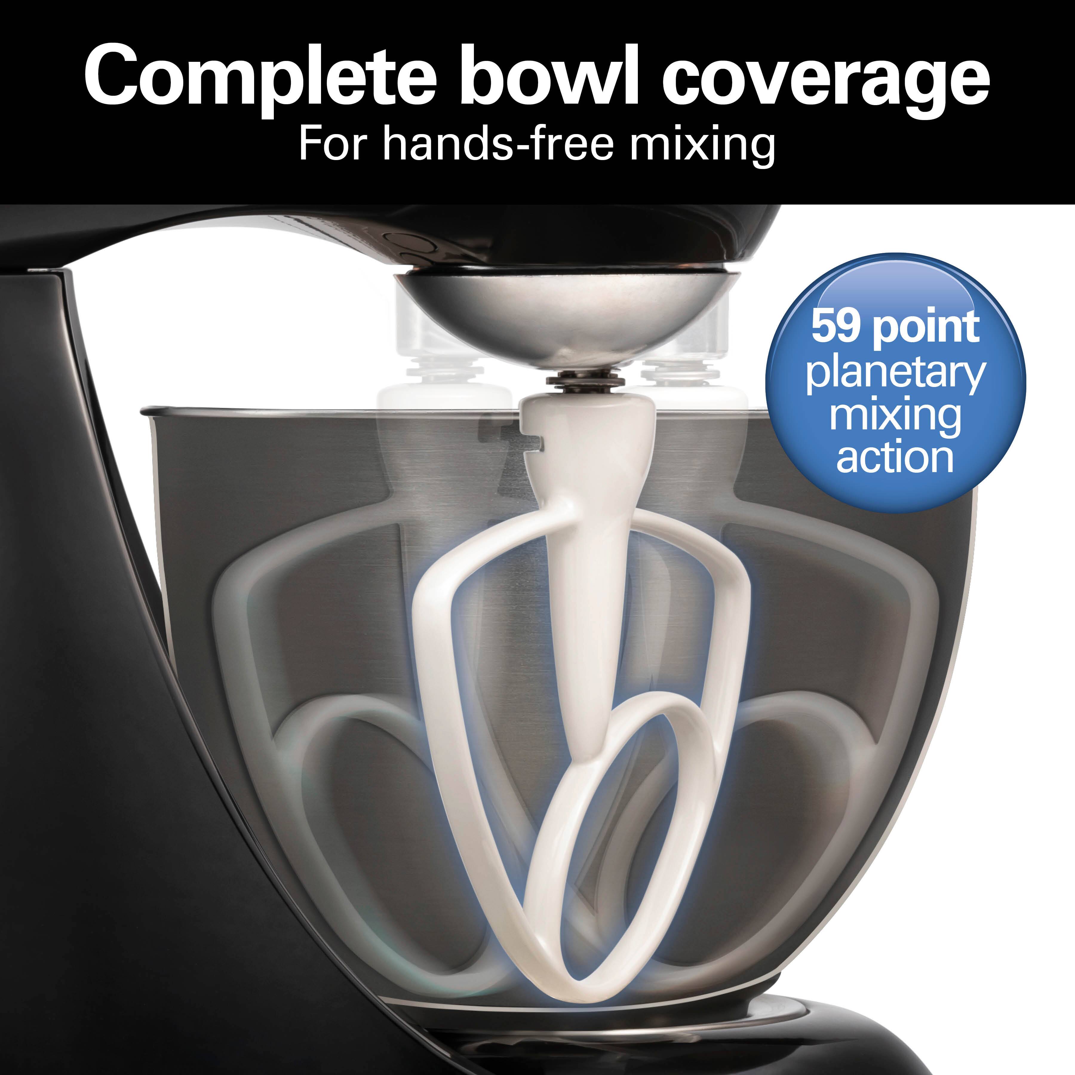Complete bowl coverage  
For hands-free mixing  

59 point planetary mixing action