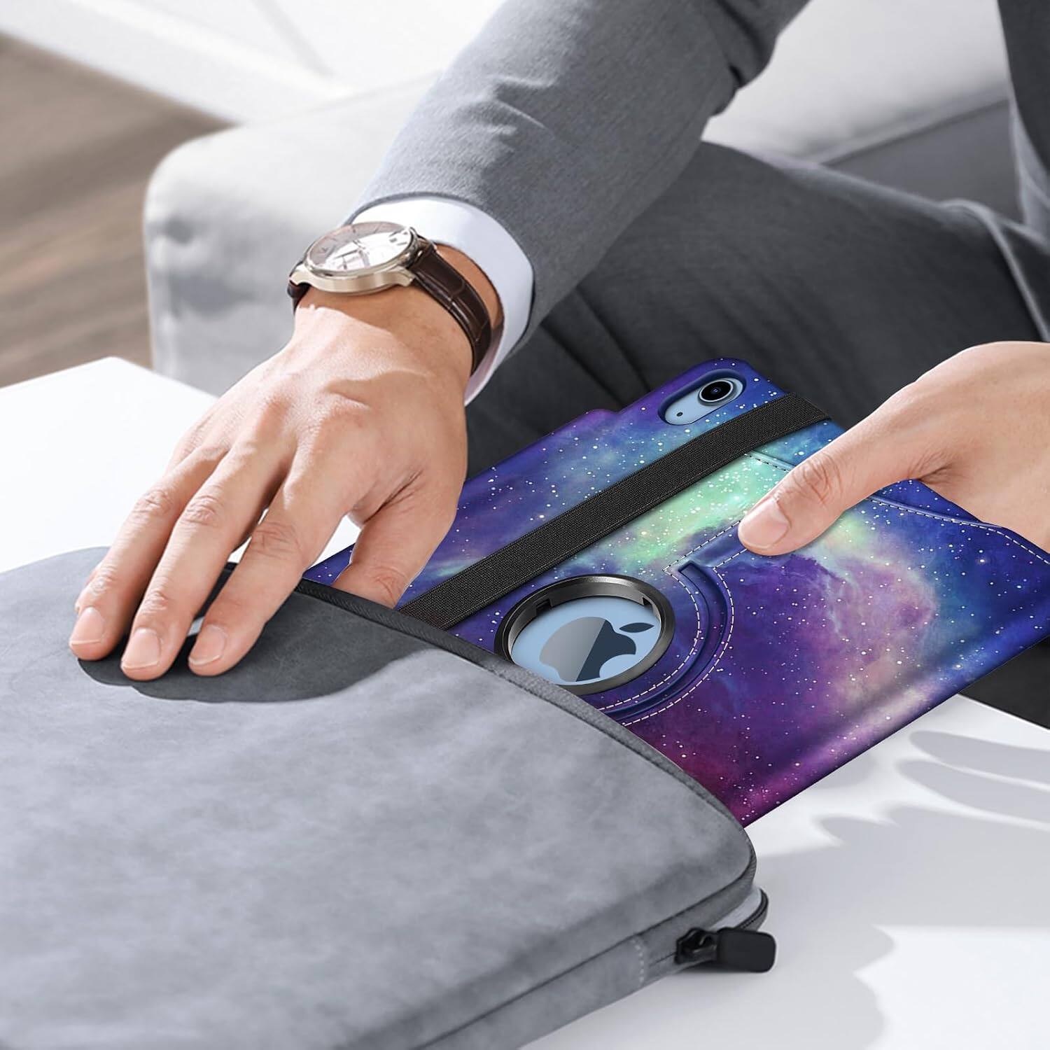 Alt View 5. Fintie - Rotating Case for iPad (A16) 11-inch 2025 and iPad 10th Gen 10.9 inch 2022, 360° Swivel Stand Magnetic Shockproof Cover - Galaxy.