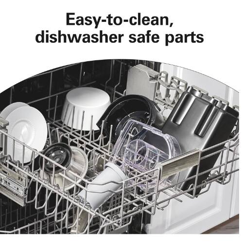 Easy-to-clean, dishwasher safe parts