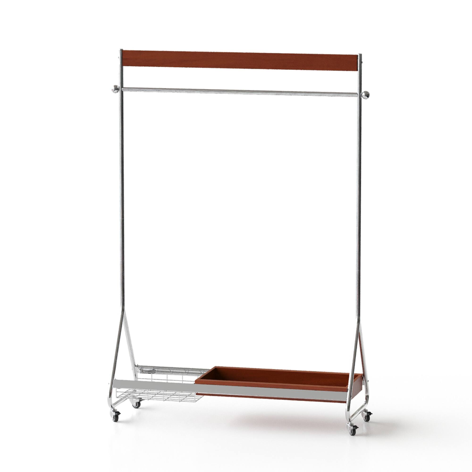 Alt View 5. GOODSILO - Antique Style Portable Clothes and Hat Rack with Storage Shelf for Bedroom Floor Organization - Amber.