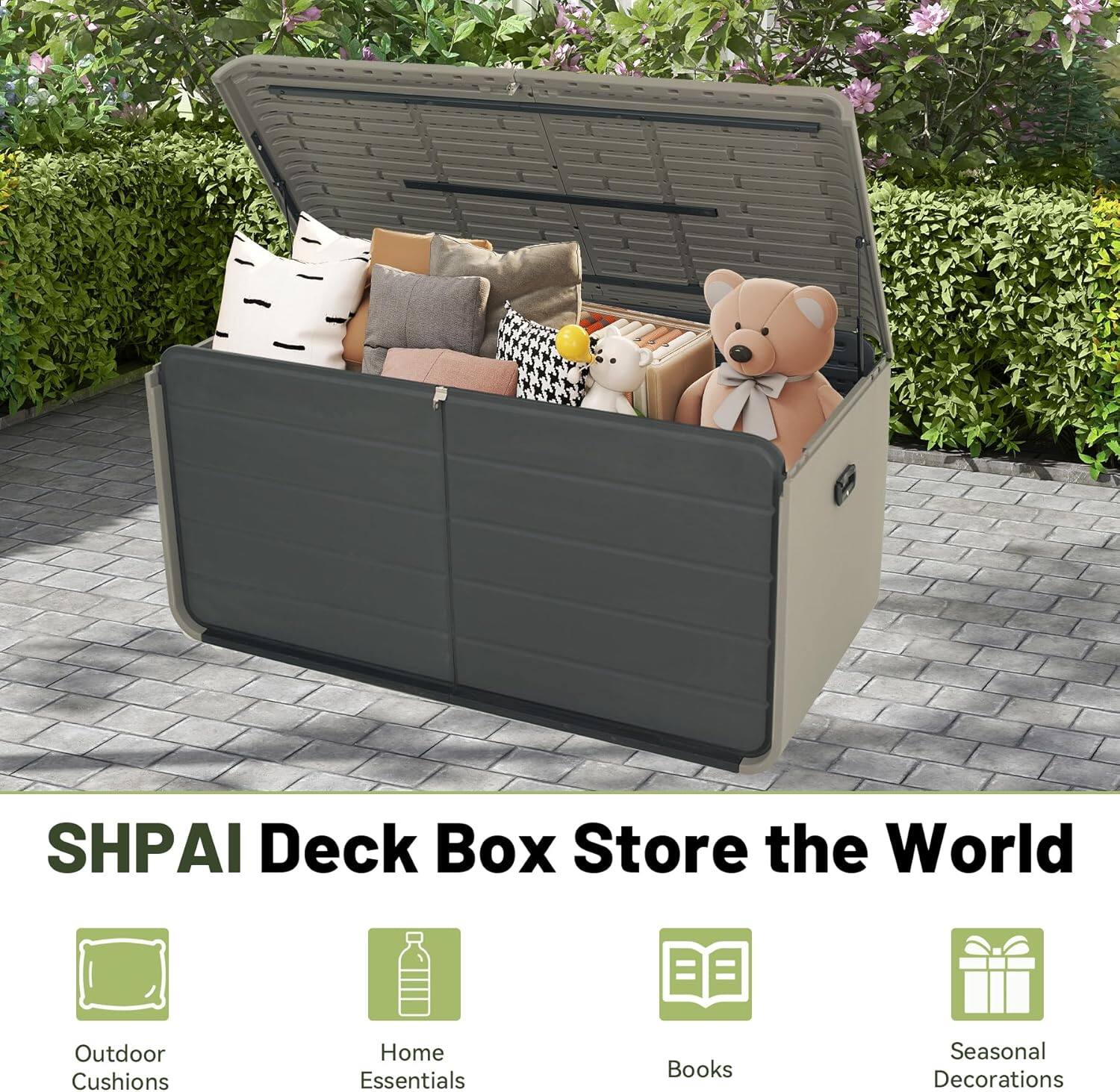 SHPAI Deck Box Store the World

- Outdoor Cushions
- Home Essentials
- Books
- Seasonal Decorations