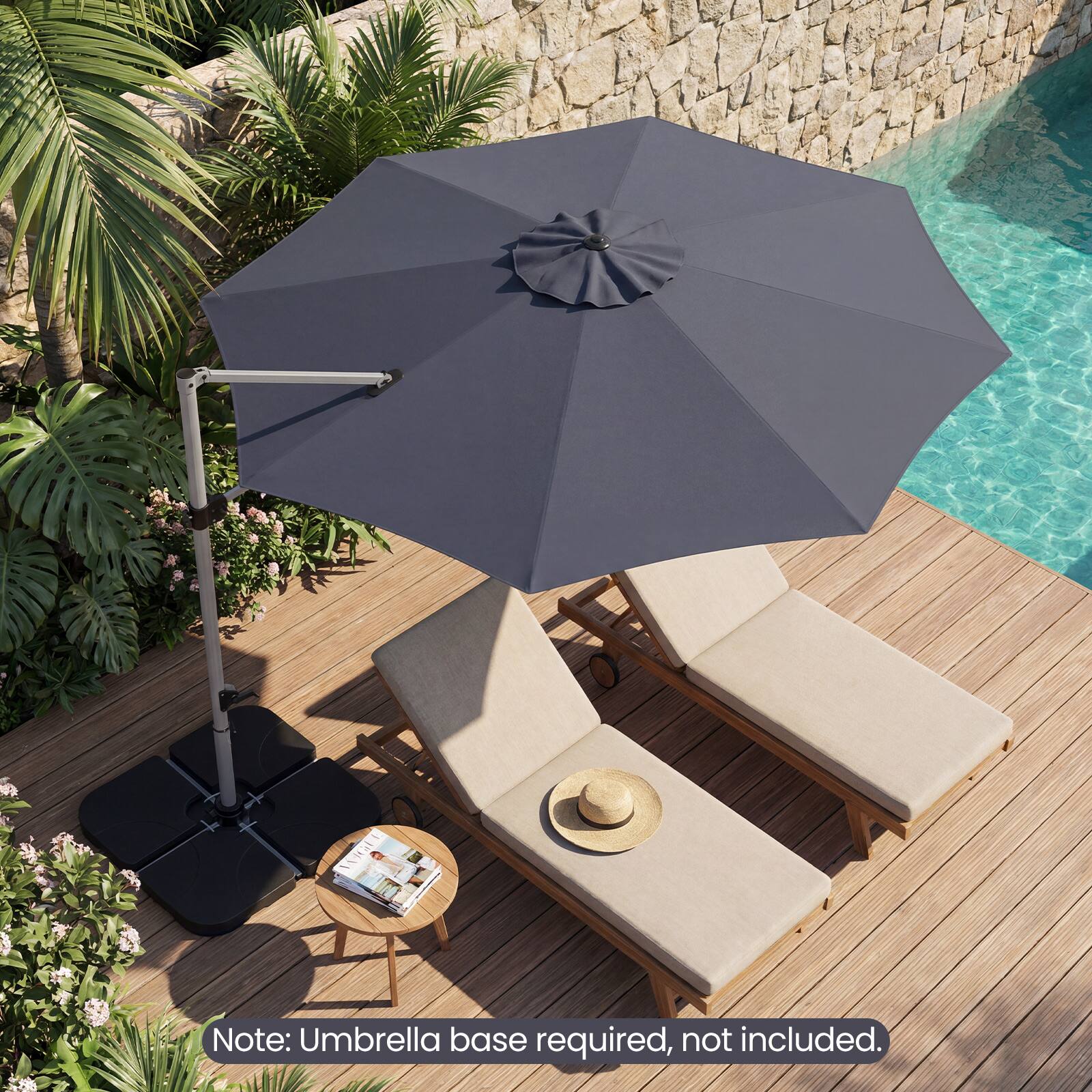 Note: Umbrella base required, not included.