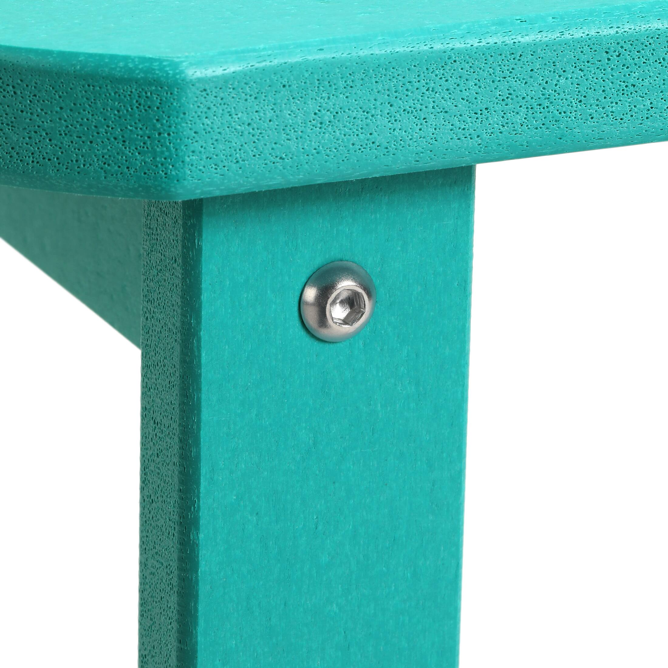 Alt View 4. WestinTrends - WestinTrends Aruba 2-Tier Outdoor HDPE Modern Adirondack Square Patio Side Table - Turquoise.