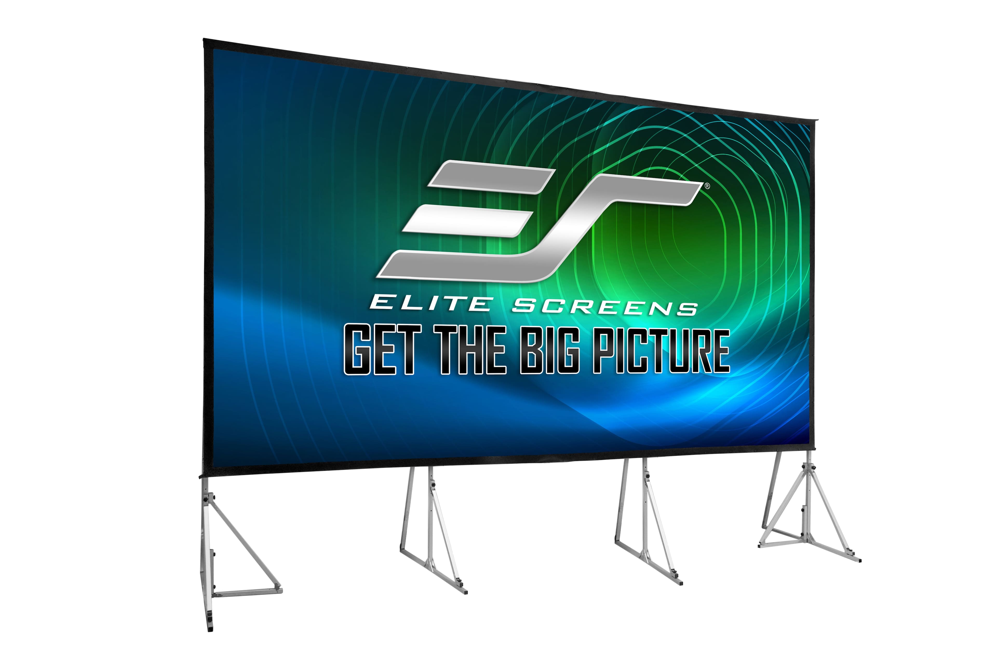 Elite Screens - Yard Master Plus Portable Outdoor Folding-Frame Matte Screen, 250" diag., 16:9,Carrying Bag,OMS250H2PLUS - White
