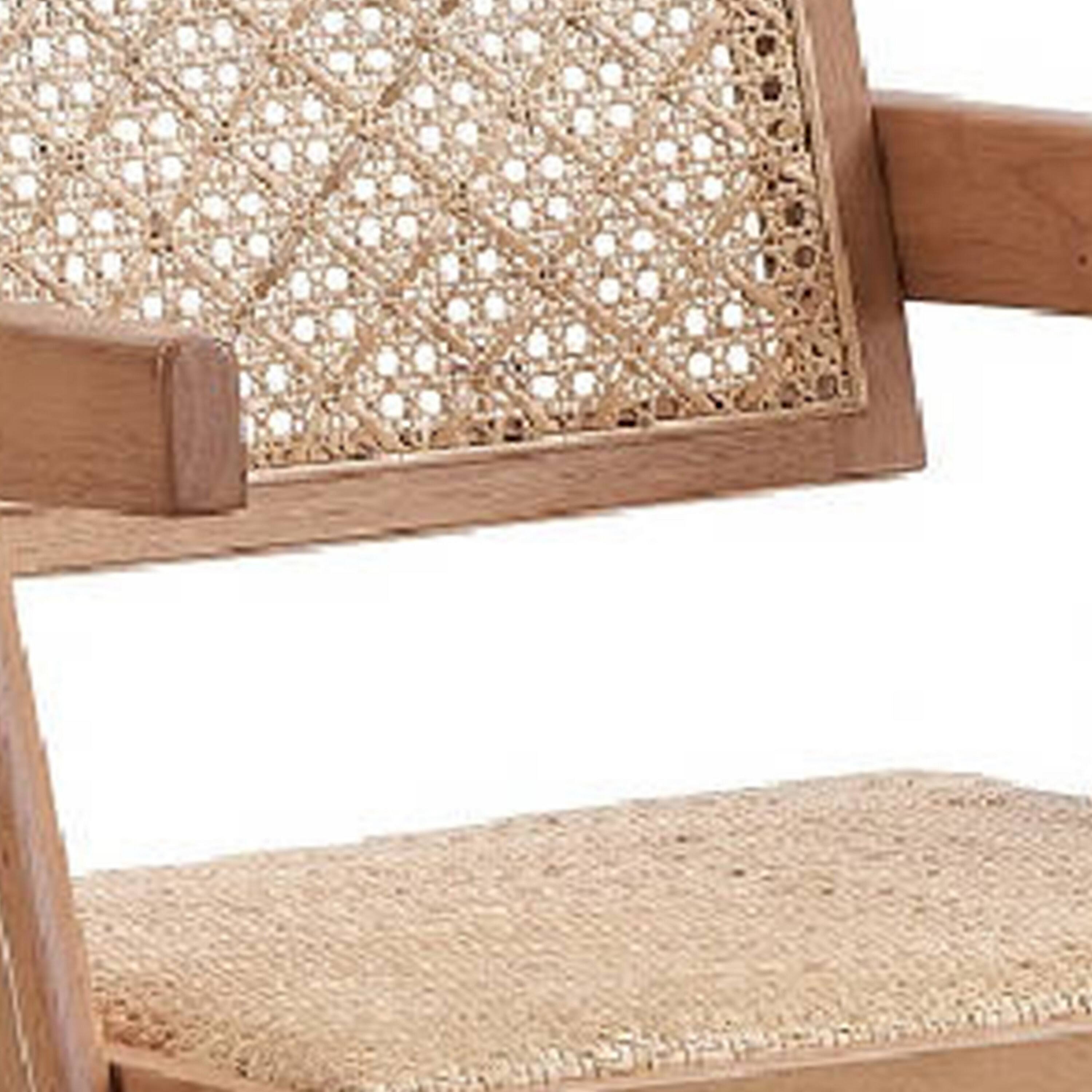 Alt View 2. Manhattan Lane - Tina 22 Inch Dining Armchair Set of 2, Woven Rattan - Brown.