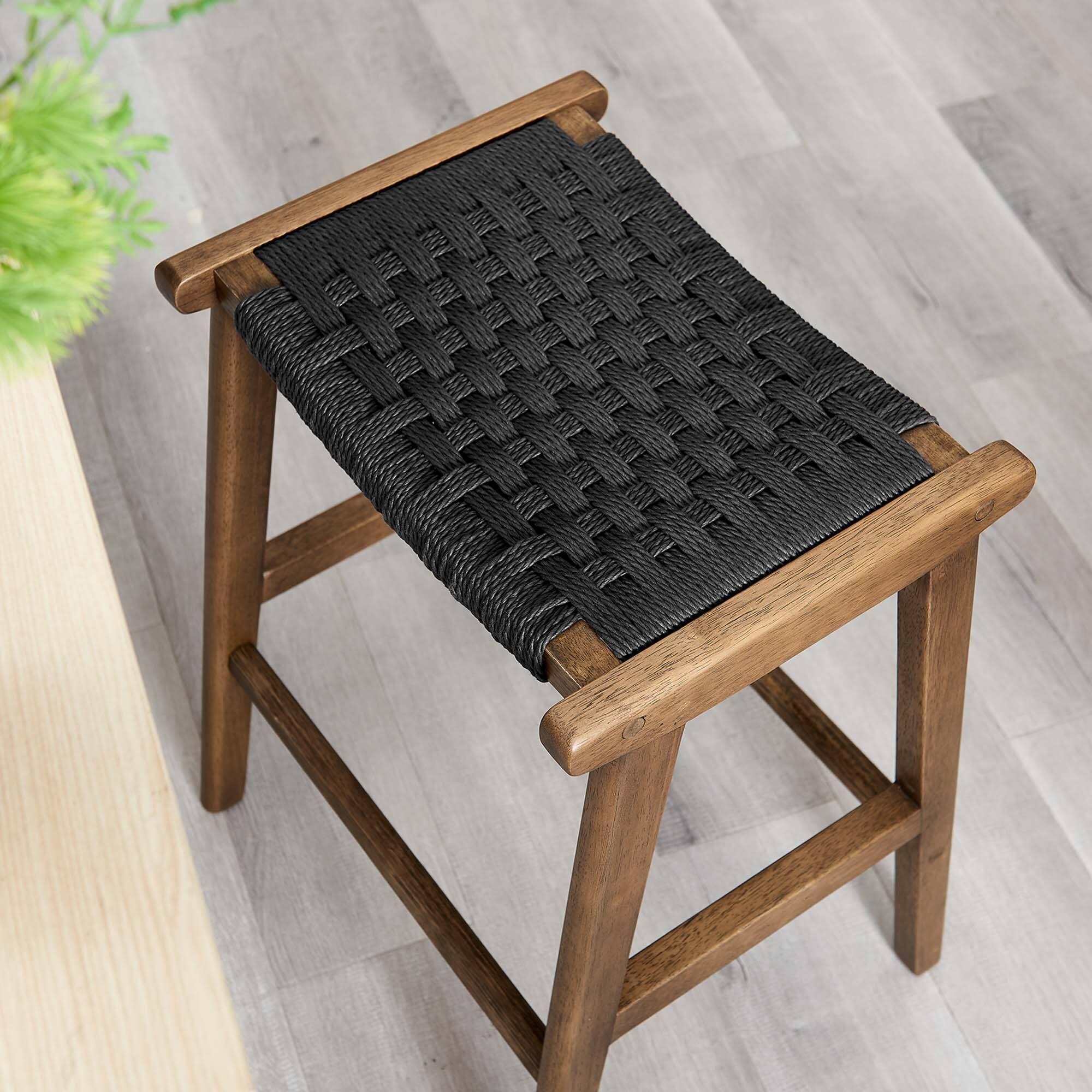 Alt View 6. Modway - Saoirse Woven Rope Wood Counter Stool Set of 2 by Modway - 0.