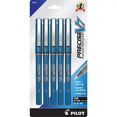 #26021 PILOT PRECISE V7
PILOT PRECISE V7
PRECISE V7
PRECISE V7
PRECISE V7
PRECISE V7
PRECISE V7
FINE 0.7 mm BLUE INK
Precision Tip
Clean Line
Smooth & Long Writing
Premium Rolling Ball Pen
PILOT