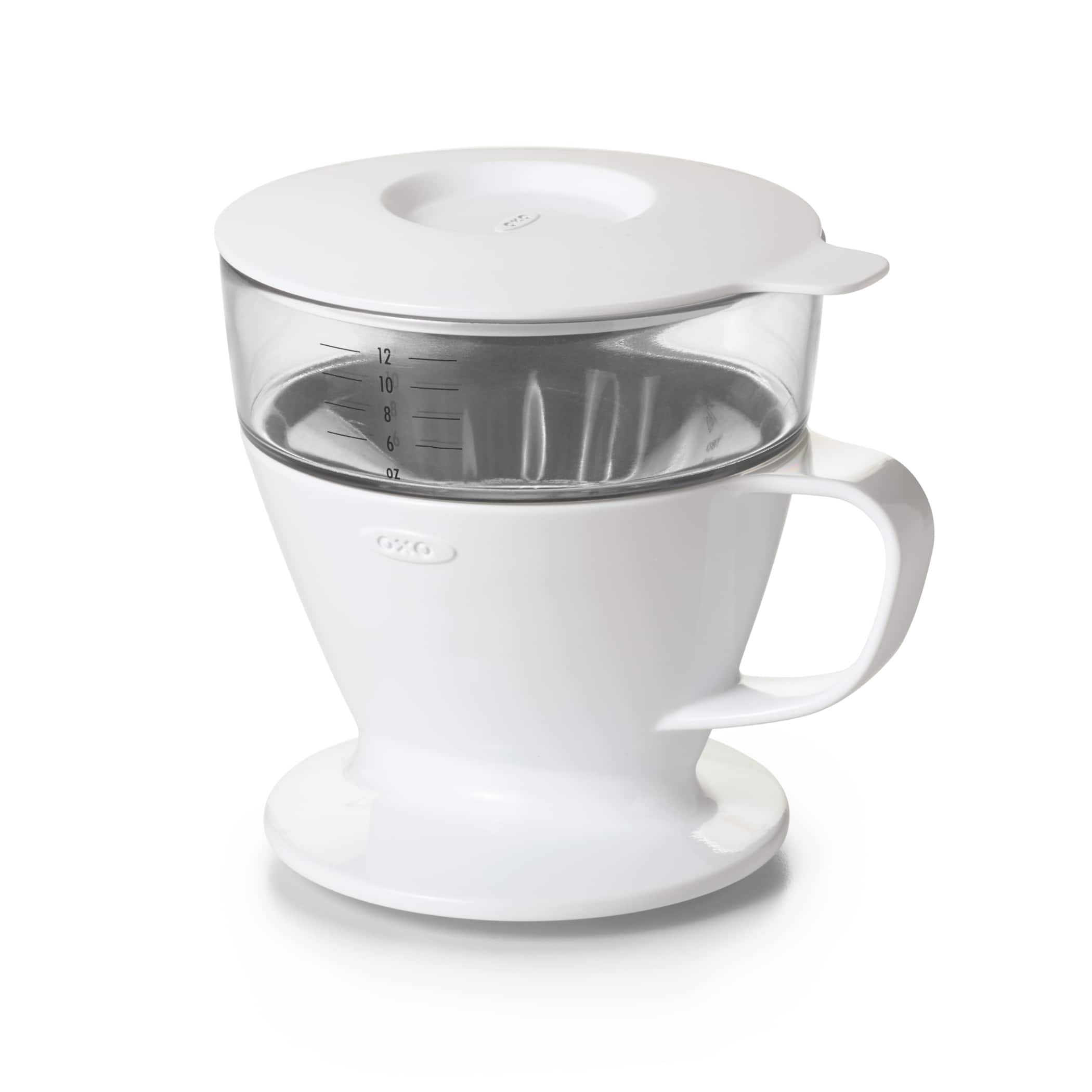 Front. OXO - Brew Pour Over Coffee Maker with Water Tank - White.