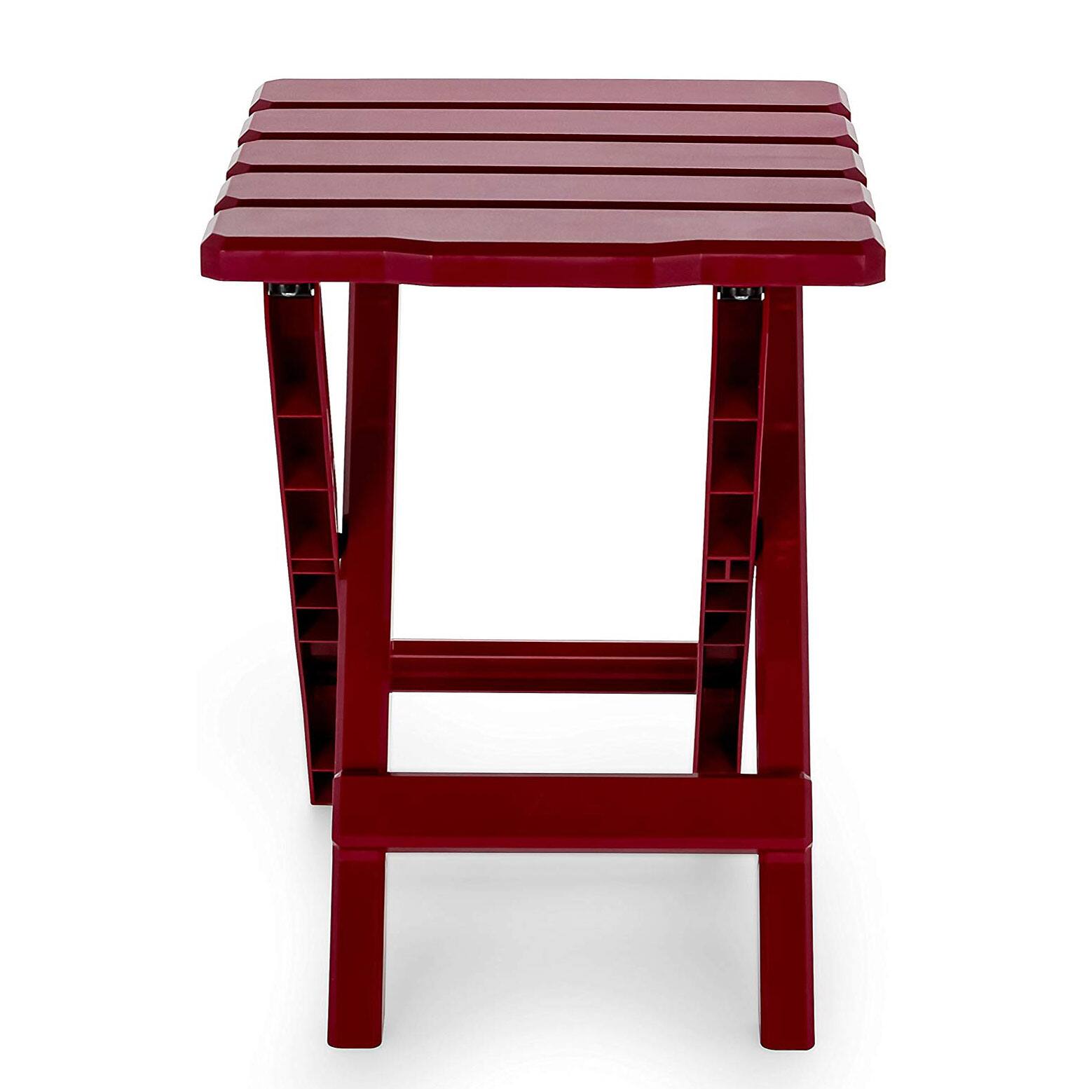 Alt View 1. Camco - Camco 51684 Outdoor Camping Regular Adirondack Plastic Folding Side Table, Red - Red.