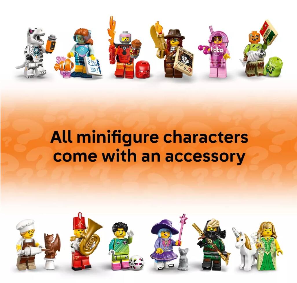 All minifigure characters come with an accessory