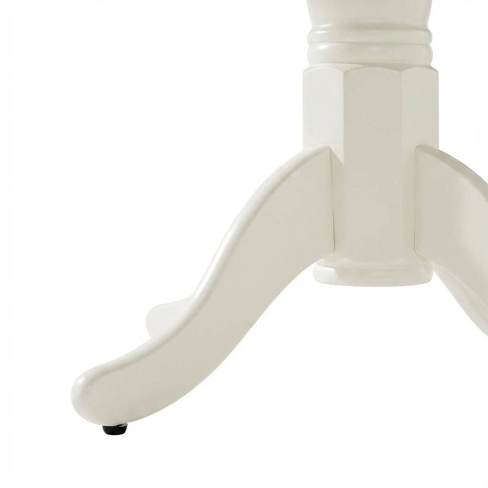 Left. FurniFact - Distressed White Round Dining Table - Distressed White.