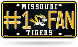 Rico Industries - Missouri Mizzou Tigers #1 Fan - 12x6 Metal License Plate Tag - Multi