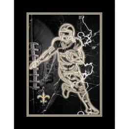 Fan Creations - New Orleans Saints 12'' x 16'' Framed Neon Player Print - Black