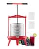 Front. VEVOR - 3.69 Gal/14L Fruit Wine Press, Stainless Steel Basket with Cross-beam and Triangular Structure, Manual Juice Maker - Red.