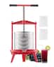 VEVOR - 3.69 Gal/14L Fruit Wine Press, Stainless Steel Basket with Cross-beam and Triangular Structure, Manual Juice Maker - Red
