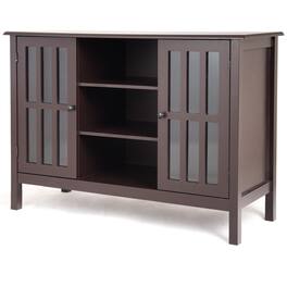 Hivvago - Wood 43-inch TV Stand Storage Cabinet Console Table - Brown