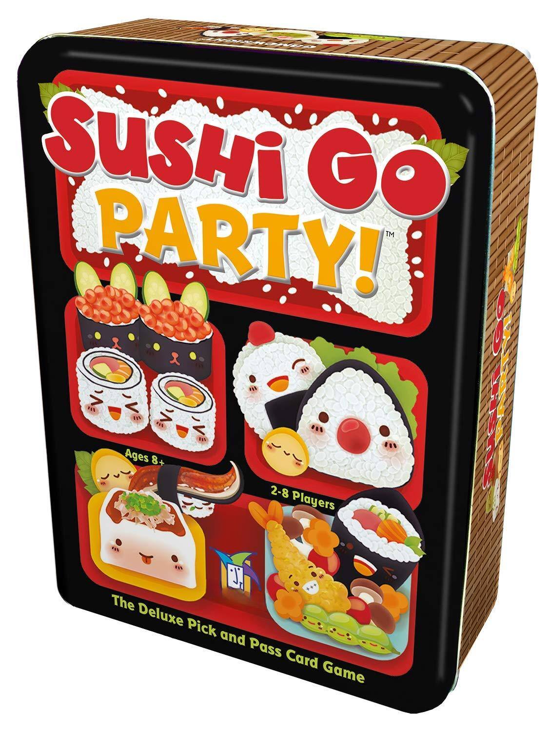 Sushi Go Party!  
Ages 8+  
2-8 Players  
The Deluxe Pick and Pass Card Game