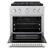 Angle. ZLINE - 30 in. Wide 4 Burner 4.2 cu. ft. Freestanding Paramount Dual Fuel Range with DuoPro Cooktop and Electric Oven - White Matte.