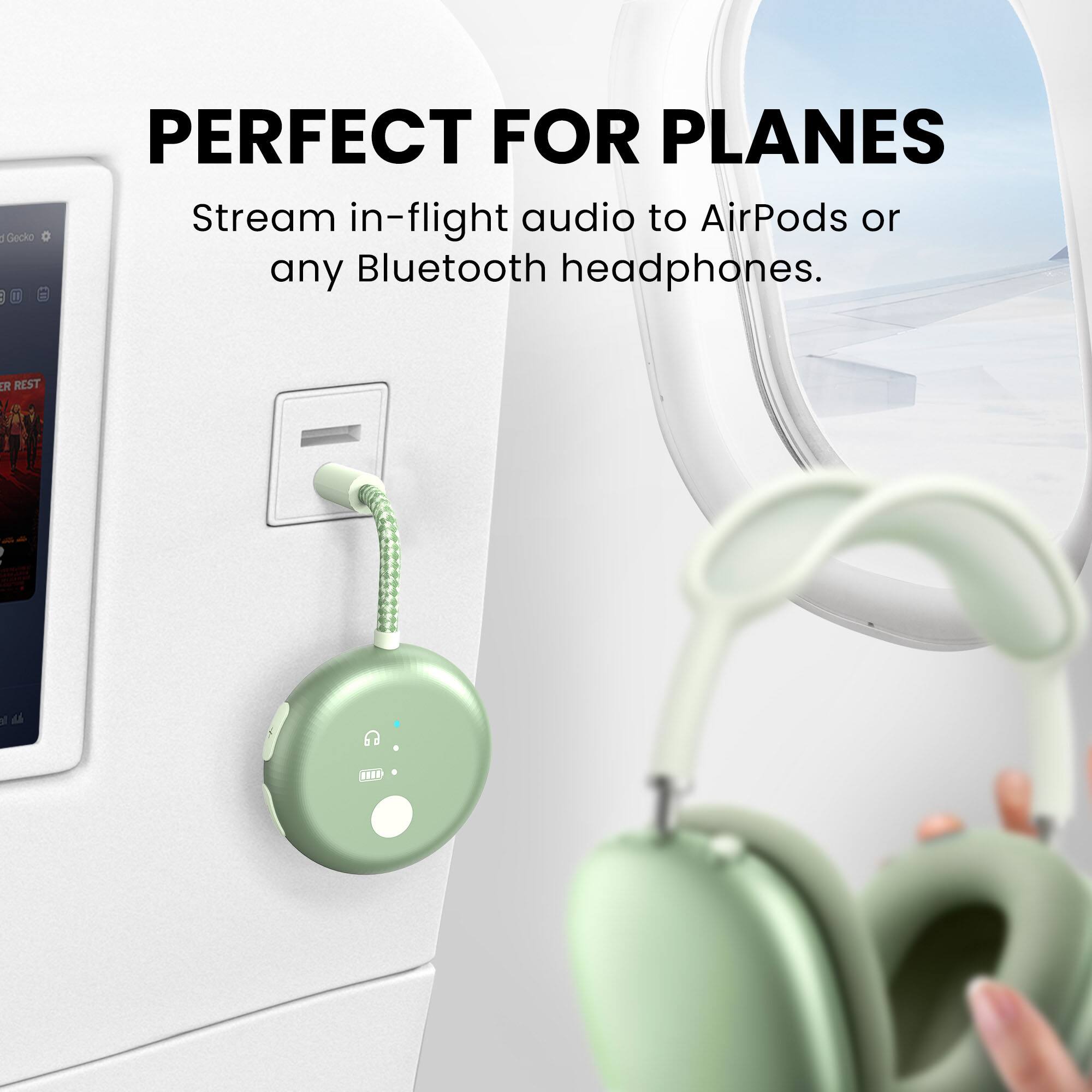 Angle. Avantree - SoundJet R1 – 25Hr Airplane Bluetooth Adapter for All AirPods (Pro/Max).