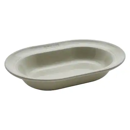 Front. Staub - Staub Ceramic Dinnerware 10-inch Oval Serving Dish - White Truffle - White Truffle.