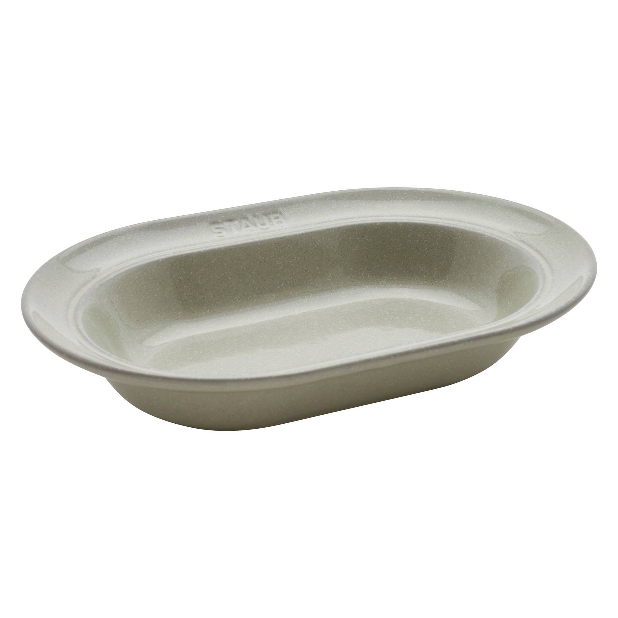 Staub - Ceramic Dinnerware 10-inch Oval Serving Dish - White Truffle