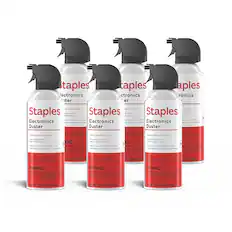 Staples Electronics Duster
Quickly removes lint & dust
Straw attachment for hard-to-reach places
Suitable for use with keyboards, CPU, laptops & electronic components
WARNING
FLAMMABLE CONTENTS UNDER PRESSURE
KEEP AWAY FROM HEAT, SPARKS, AND OPEN FLAMES
KEEP OUT OF REACH OF CHILDREN
NET WT 10 oz / 283g / 312ml
