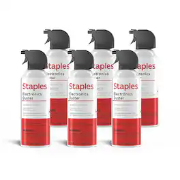 Staples - Staples® Electronics Air Duster, 10 oz., 6/Pack (SPL10ENFR-6) - Clear