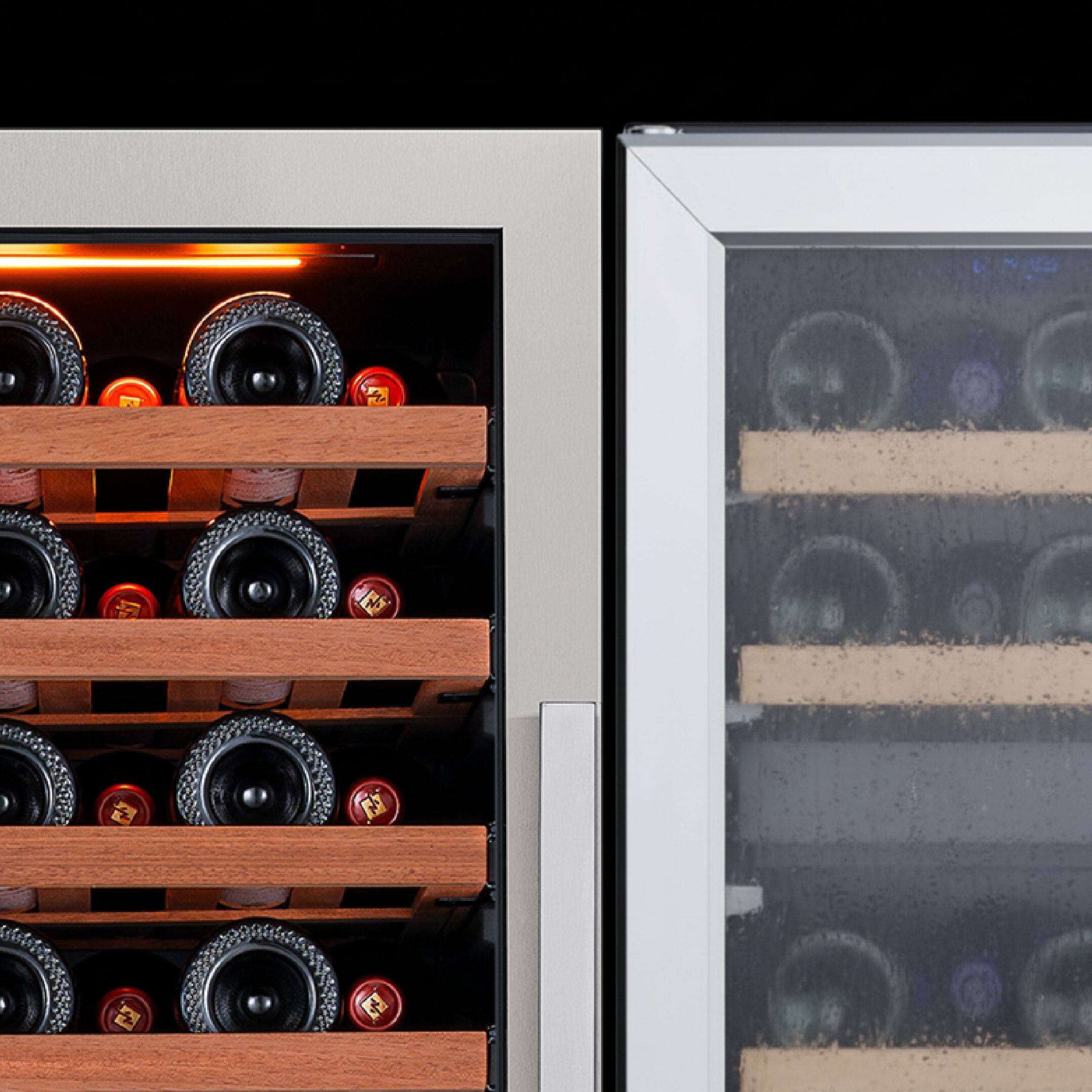 Alt View 9. Ca'Lefort - 24inch Dual Zone Wine Cooler & Beverage Refrigerator: 40-Bottle Wine Fridge + 112-Can Drinks Cooler, for Home,Bar,Office - Stainless Steel.