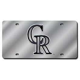 Rico Industries - Colorado Rockies Baseball Mirror Look Laser Logo License Plate - Multi