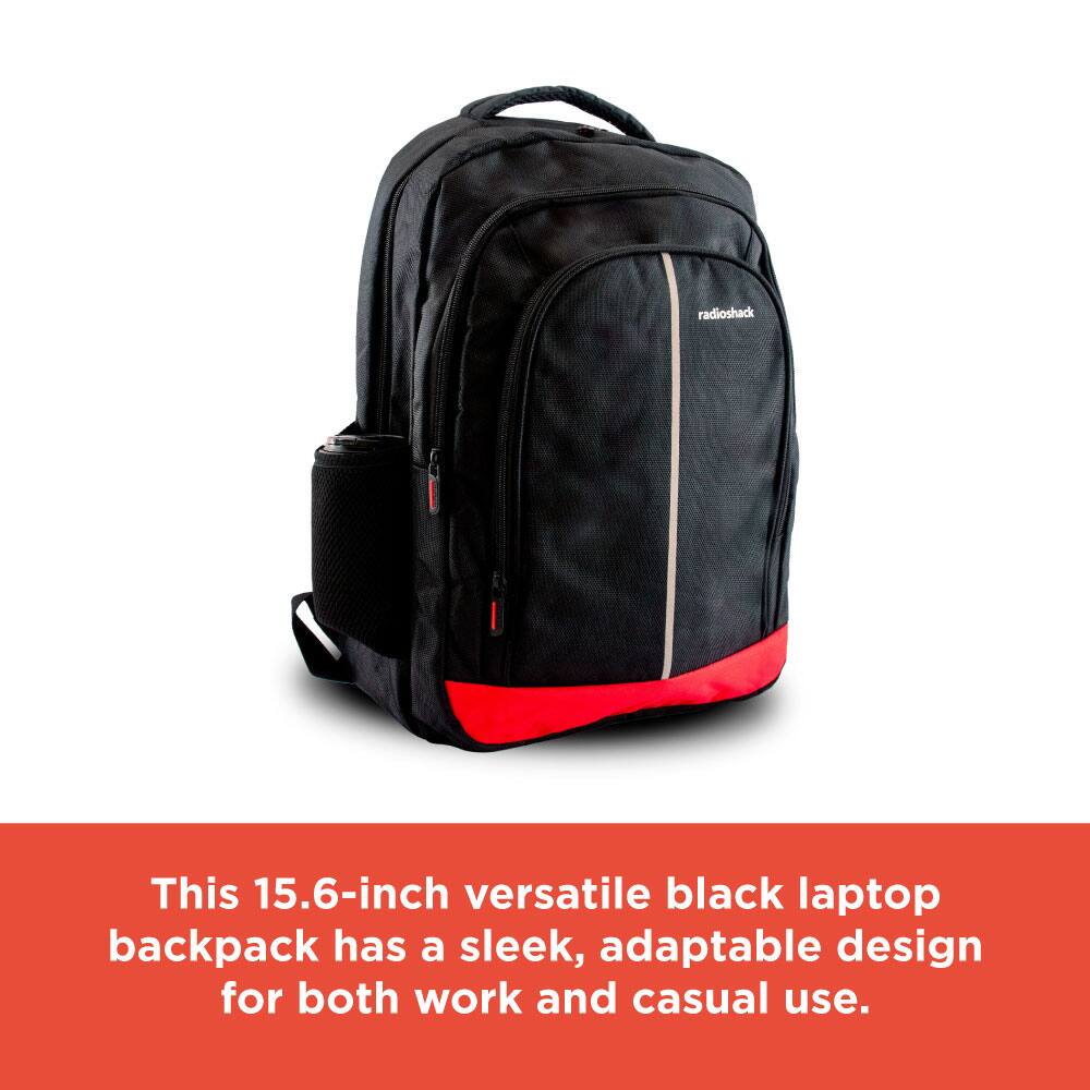 This 15.6-inch versatile black laptop backpack has a sleek, adaptable design for both work and casual use.