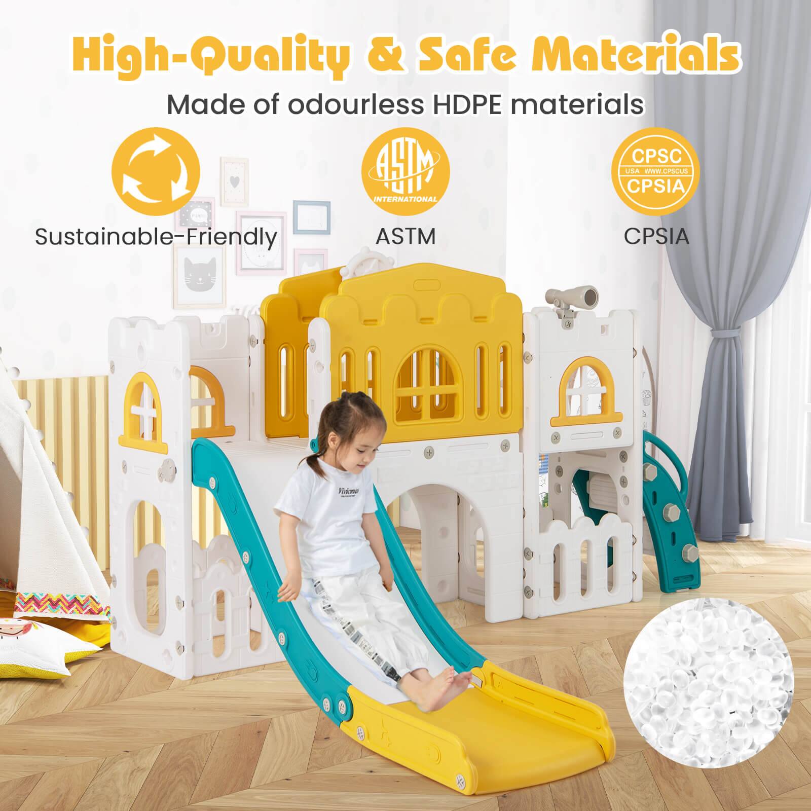 High-Quality & Safe Materials  
Made of odourless HDPE materials  

Sustainable-Friendly  
ASTM  
CPSIA  

CPSC  
CPSIA  

45° INTERNATIONAL