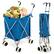 Front. Costway - Costway Folding Shopping Cart Utility with Water-Resistant Removable Canvas Bag - Blue.