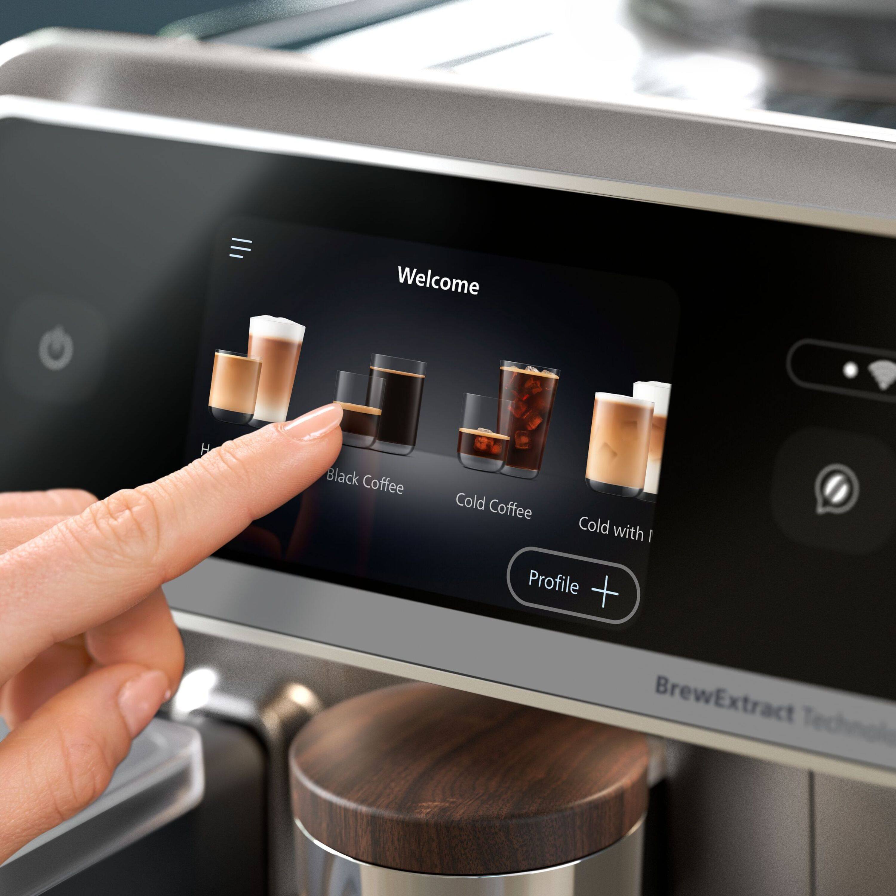 Welcome  
- Black Coffee  
- Cold Coffee  
- Cold with I  
- Profile +  
- BrewExtract